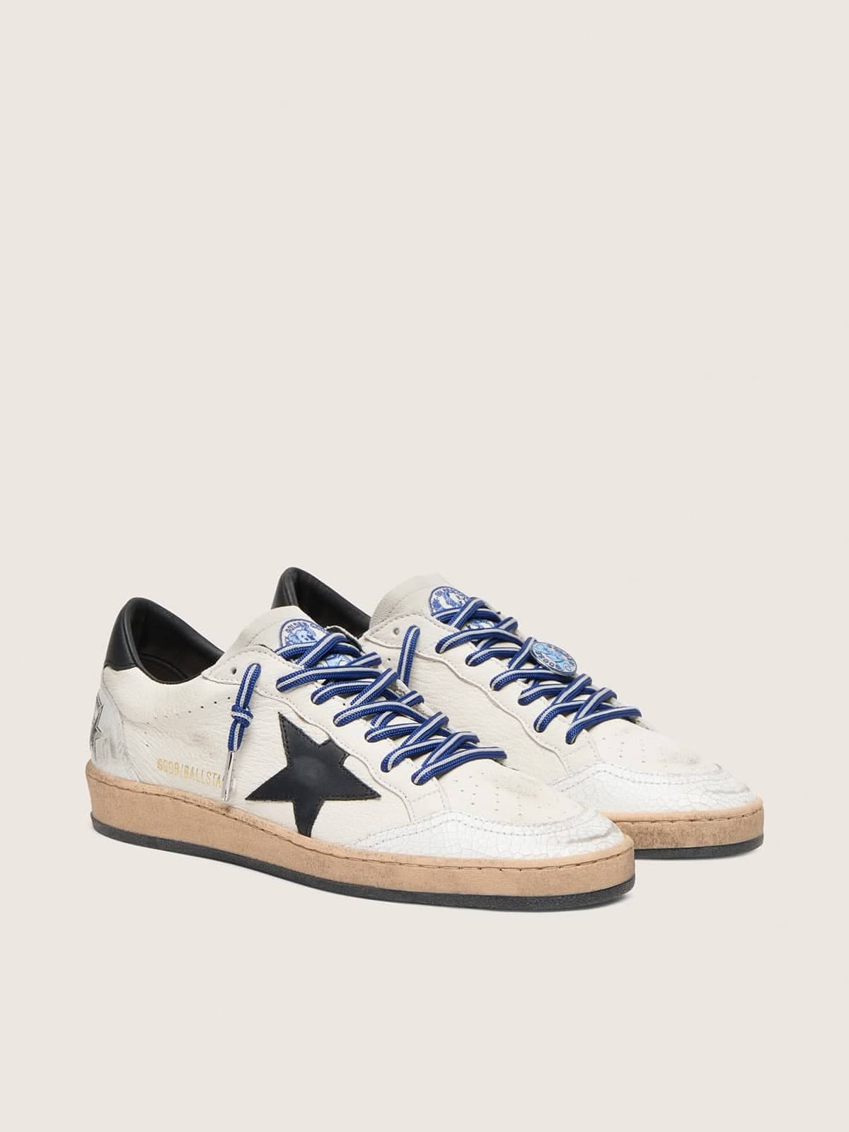 Women's Ball Star Uomo LTD tennis-inspired in nappa bianca con stella e talloncino in pelle neri — фото 1
