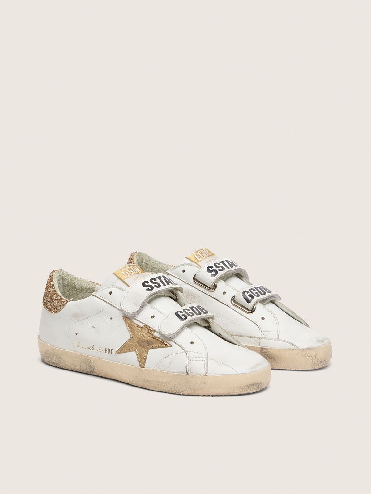 Women's Old School with gold star in laminated leather — фото 1