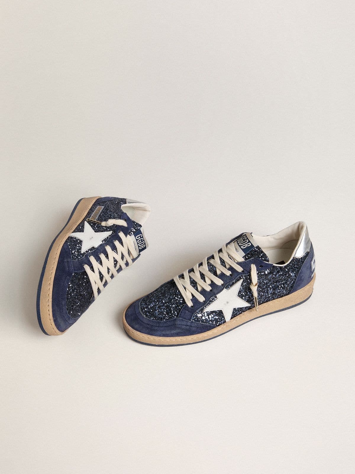 Women's Ball Star LTD in blue glitter with leather star and metallic leather heel tab — фото 1