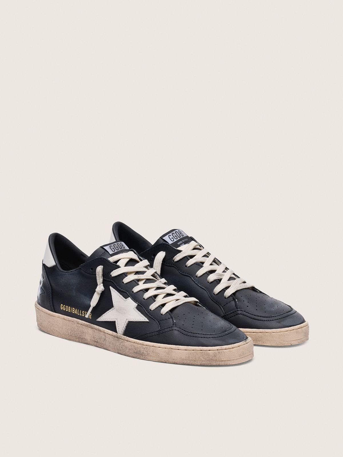 Men's Ball Star in black nappa with white leather star and heel tab