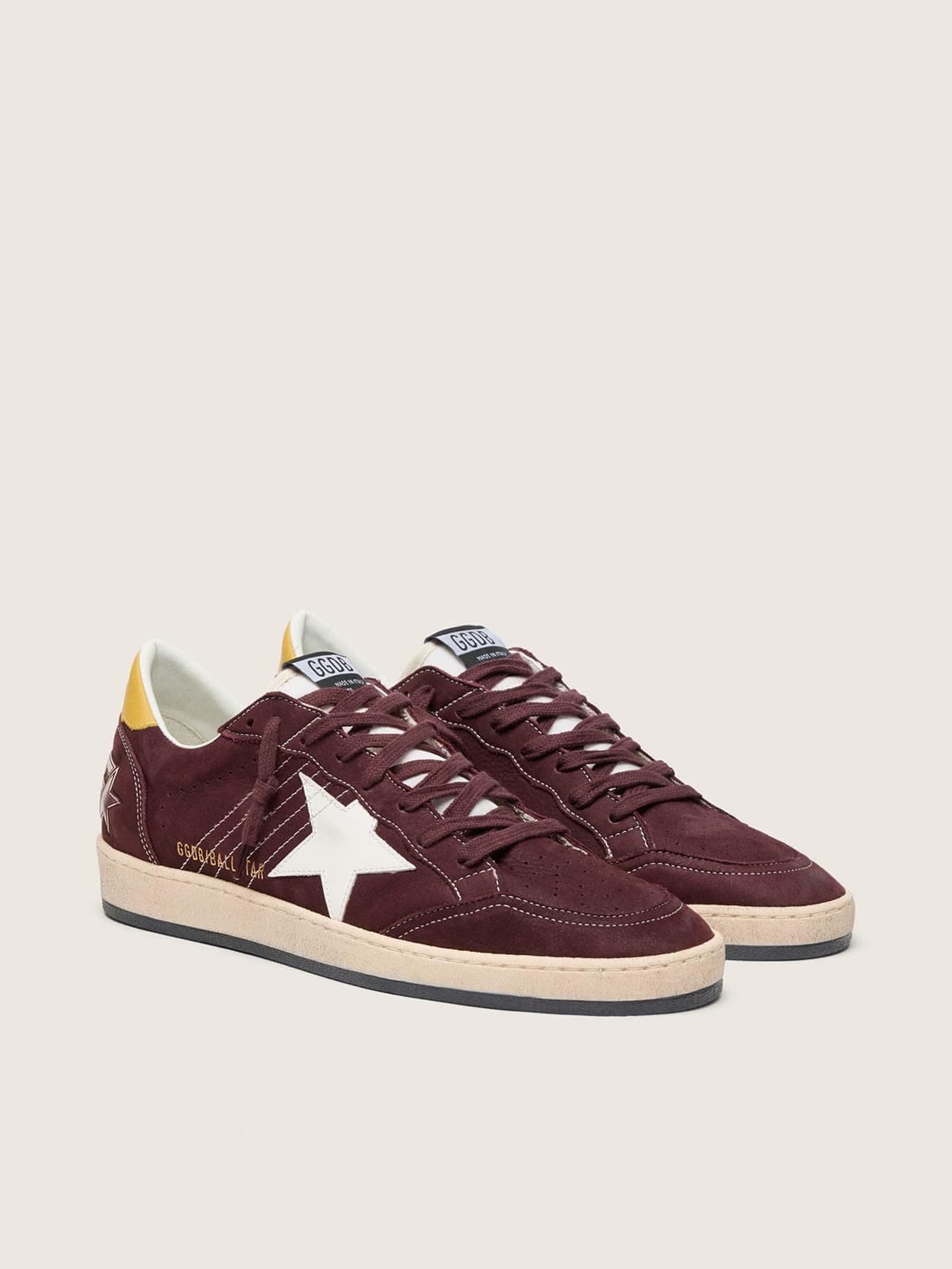 Women's Ball Star in chocolate nubuck with leather star and heel tab