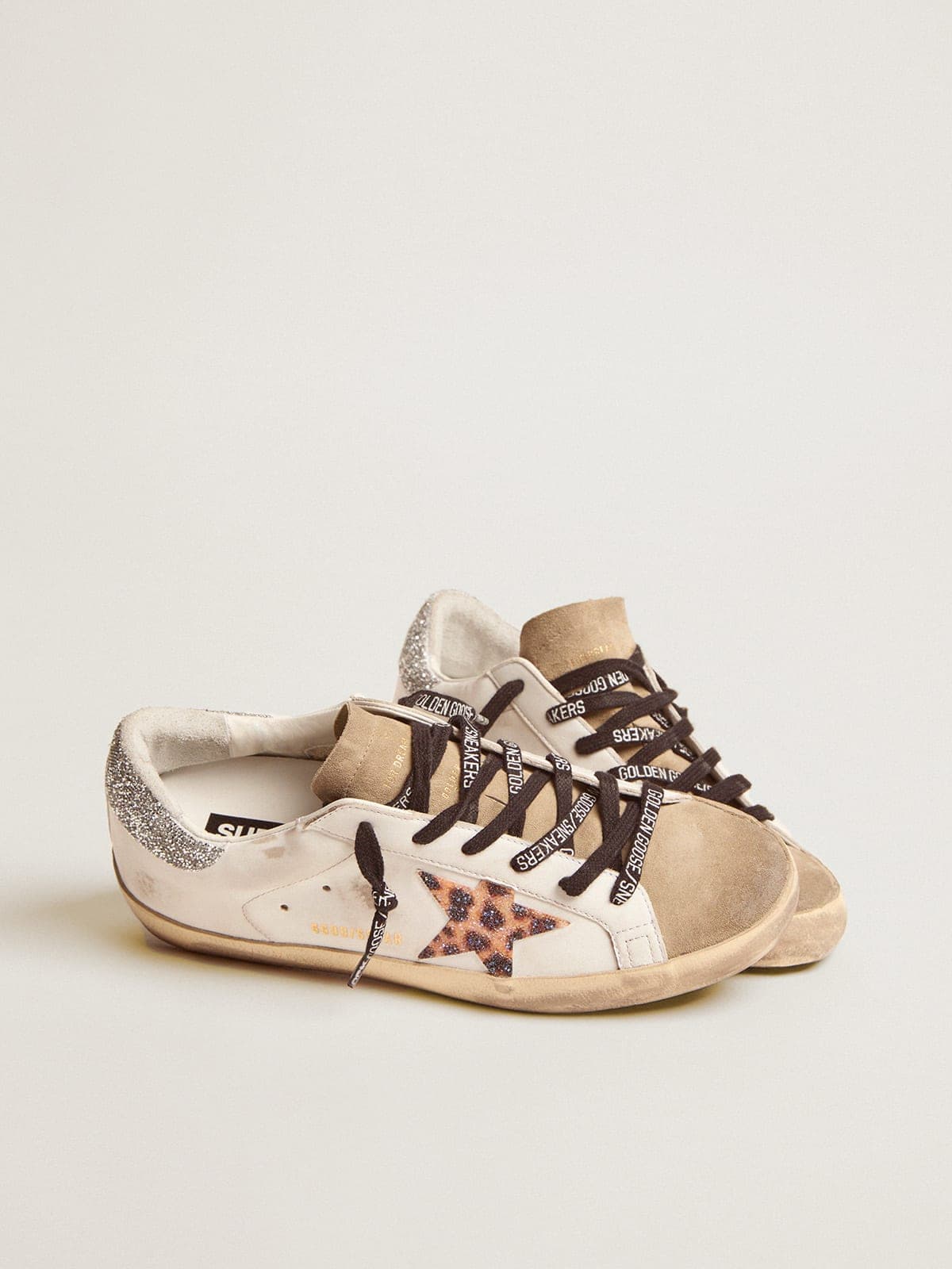 Women's Super-Star with leopard print and Swarovski crystal star