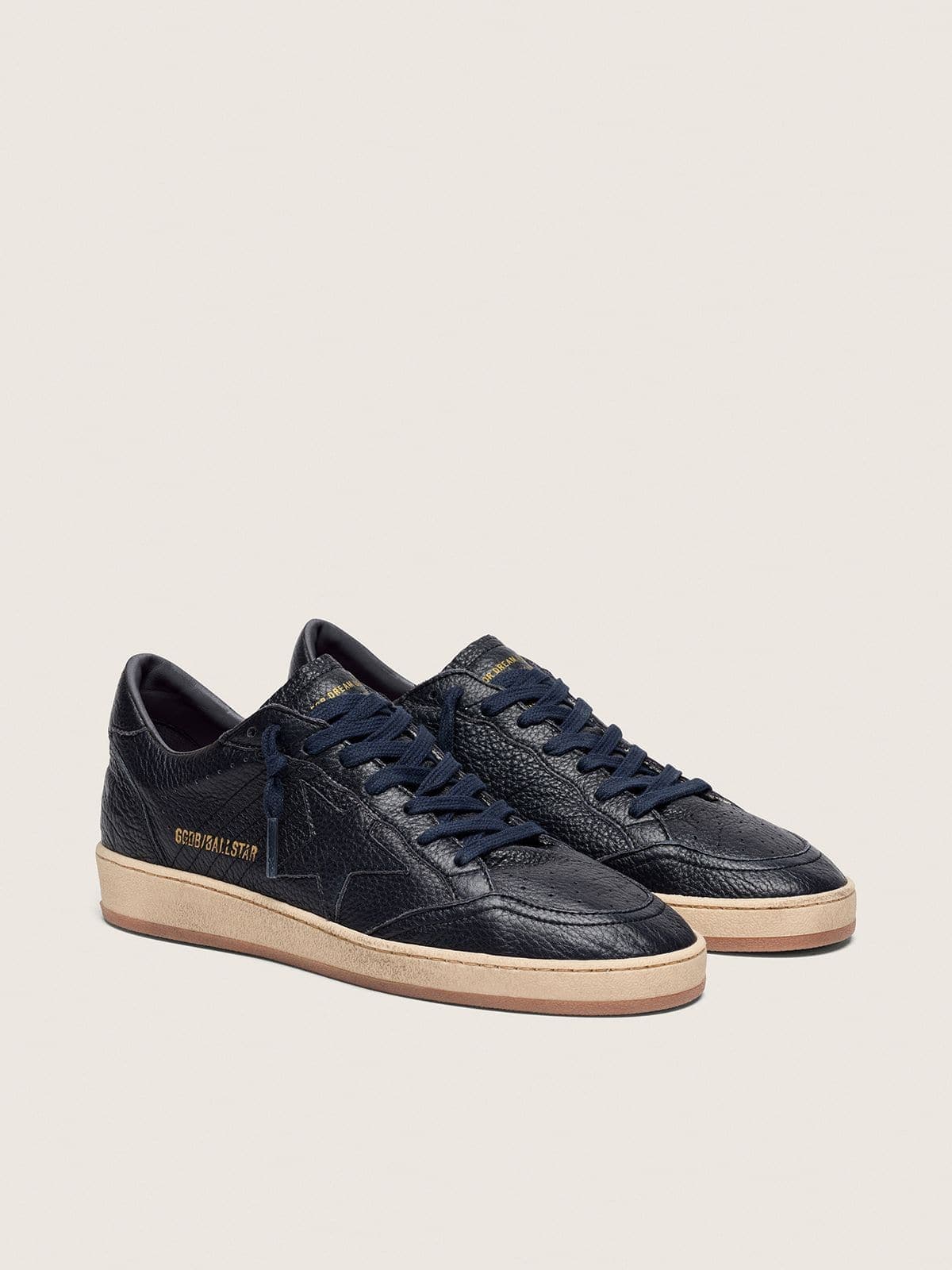 Men's Ball Star in Navy Suede With Navy Leather Star and Heel Tab