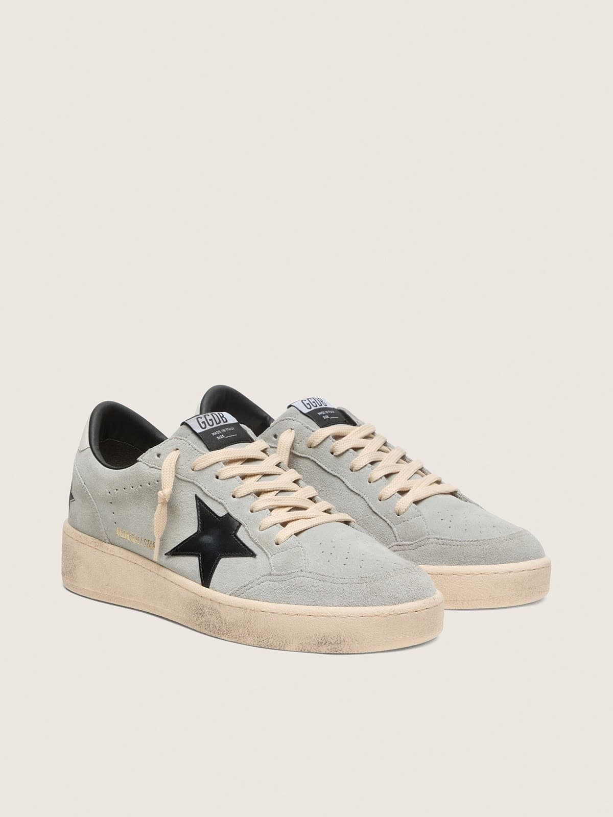Men’s Ball Star in Dark Gray Suede with Black Leather Star