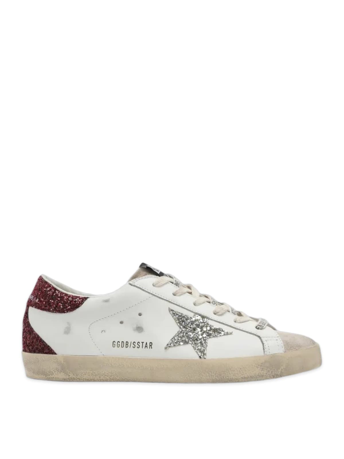 Women’s Super-Star Silver glitter star borde heel tab