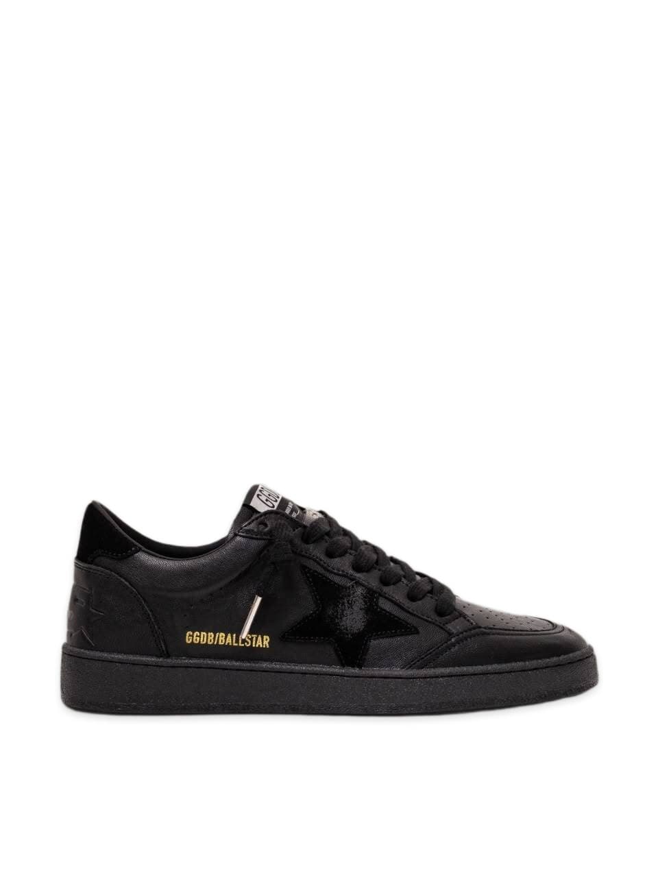 Men's Ball Star in dark black leather with black suede