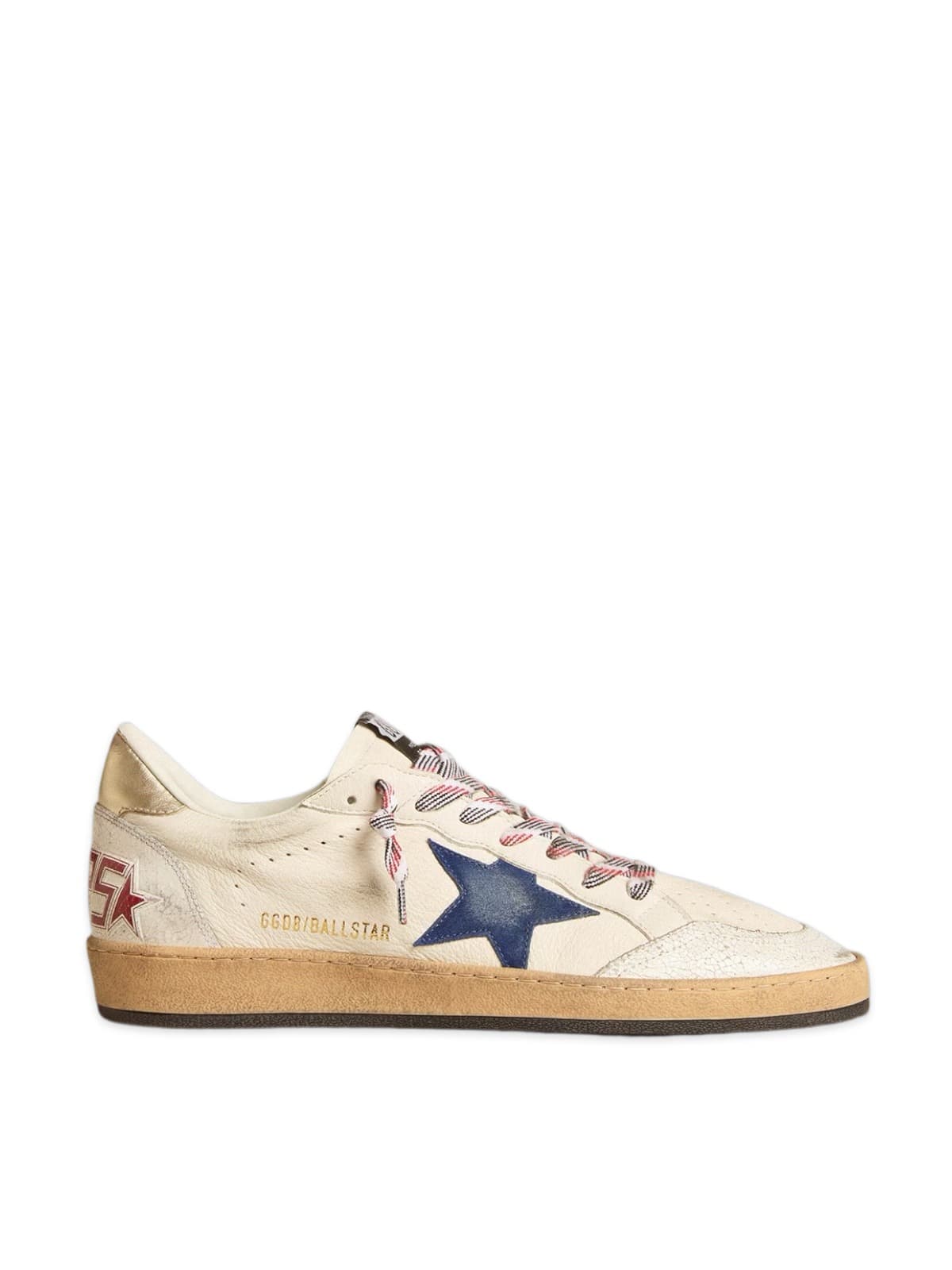 Women's Ball Star in nappa leather with blue suede star and platinum leather heel tab