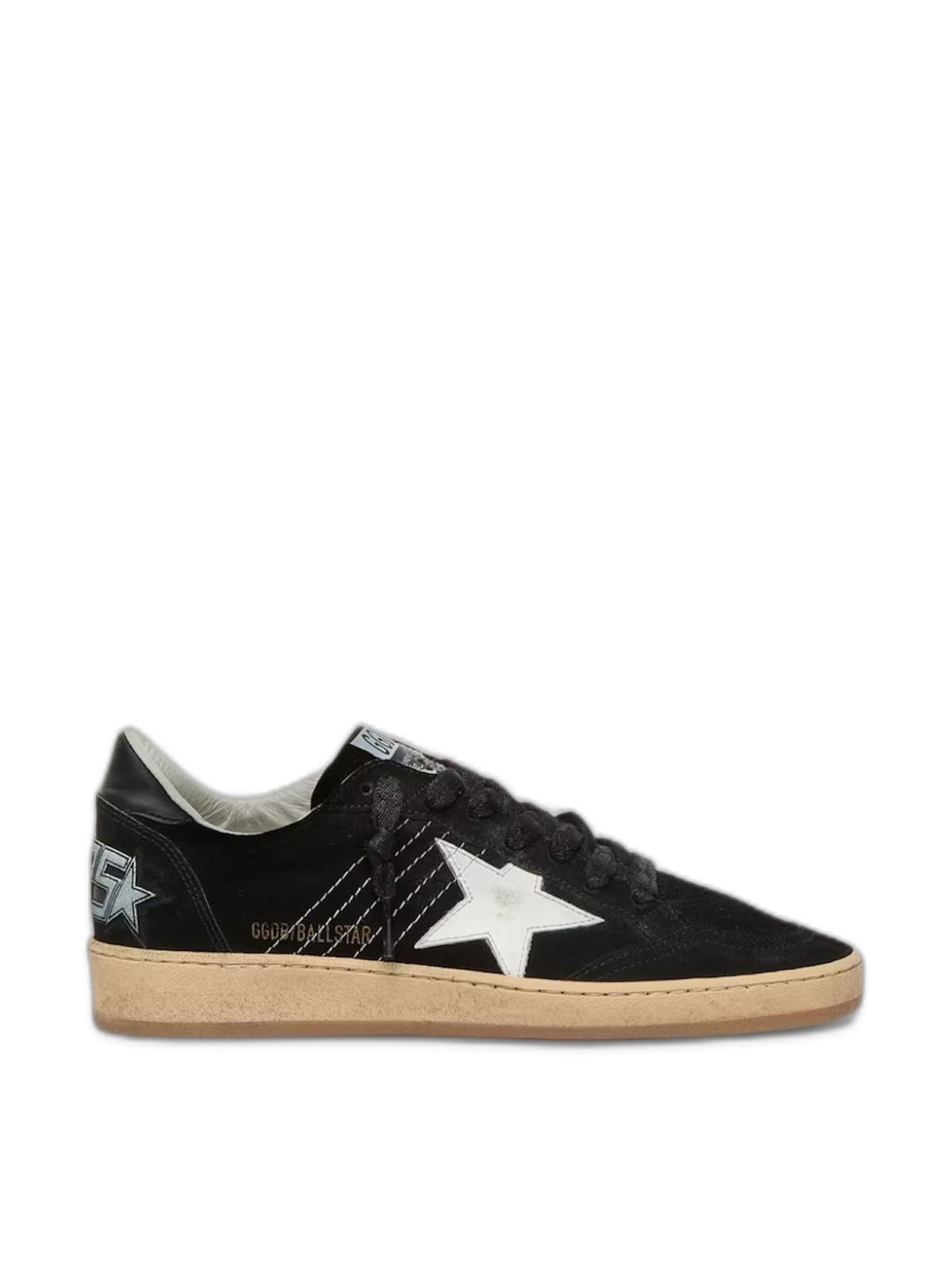 Women’s Ball Star in black suede with white leather star