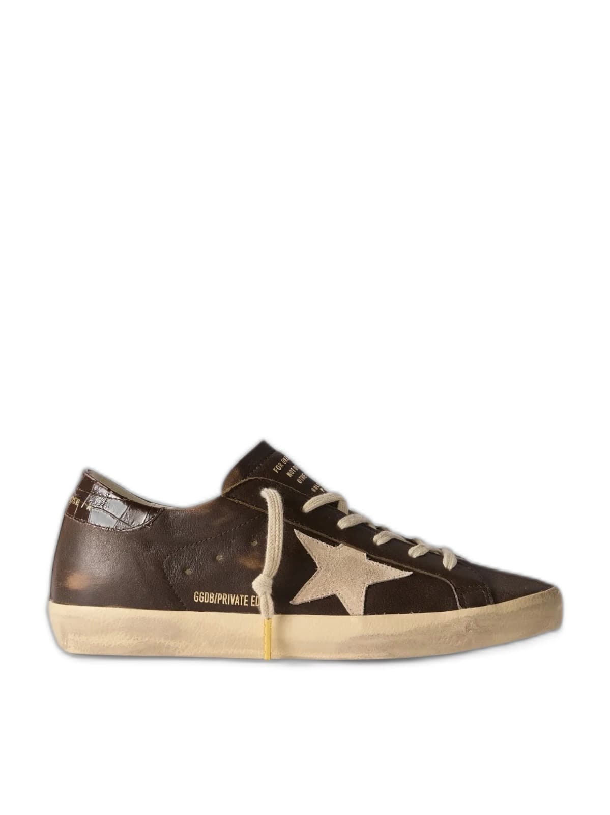 Men's Super-Star distressed suede-trimmed leather sneakers