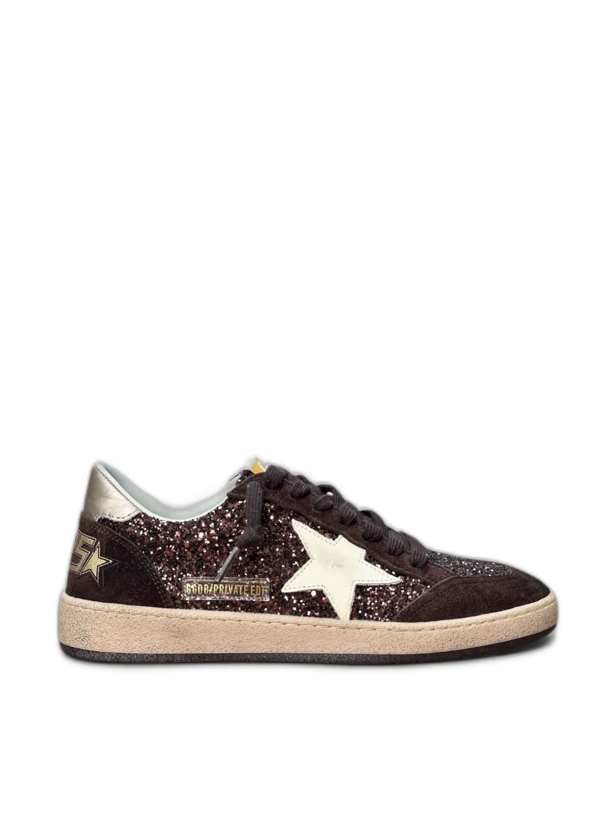 Women's Ball Star LTD in brown glitter with leather star and metallic leather heel tab — фото 1