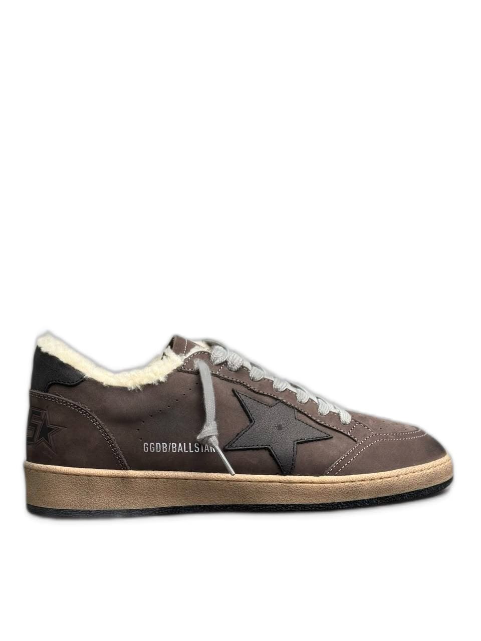 Men’s Ball Star Shearling in Dark Brown Suede With Dark Brown Leather Star and Heel Tab