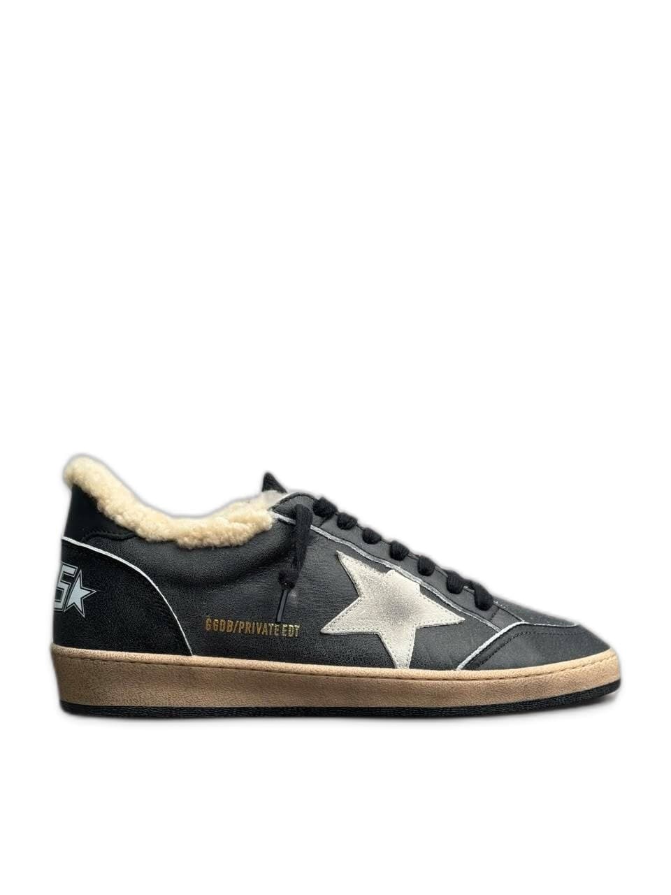 Men’s Ball Star Shearling Private Edition in Black Leather With Silver Star