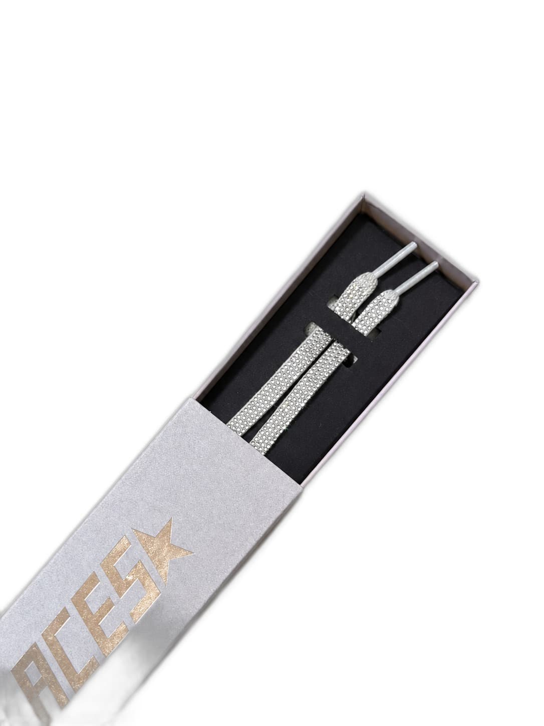 Golden Goose Crystal Logo Laces — Silver / White — фото 1