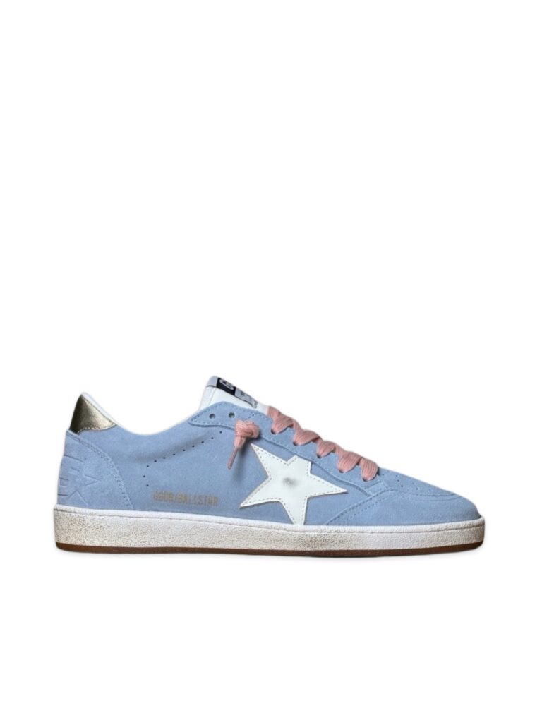 Women's Ball Star in powder-blue suede with cream-colored leather star