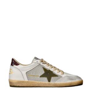Men's Ball Star in vintage white with green star and croco print heel tab