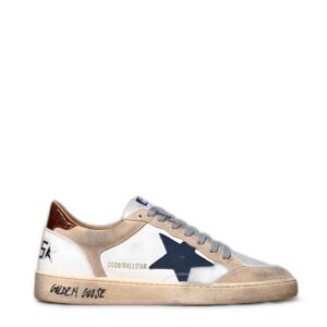 Men's Ball Star in Beige Suede With Navy Blue Star
