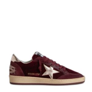 Women’s velvet ruby red with star and heel tab