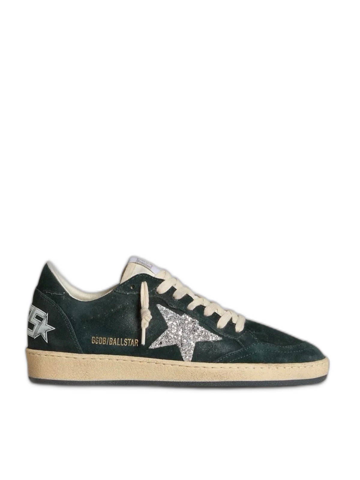 Women's Ball Star in green suede with silver glitter star 1 Women's Ball Star in green suede with silver glitter star