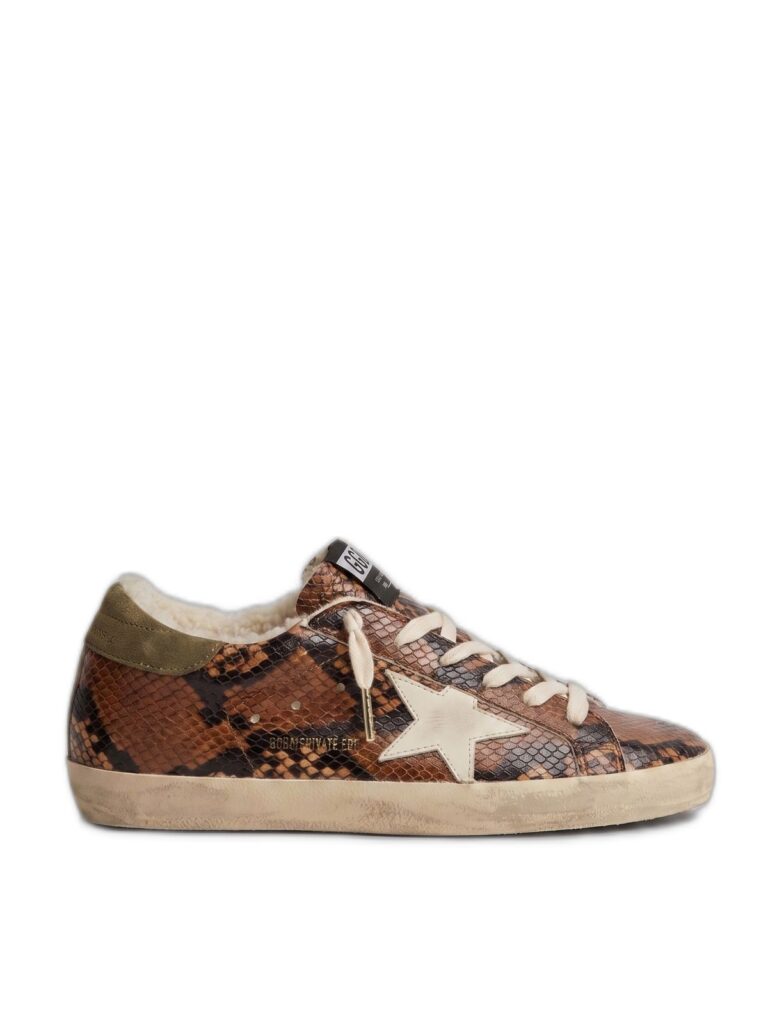 Women’s Super-Star Private Edt Shearling in Python-Print Leather With White Star