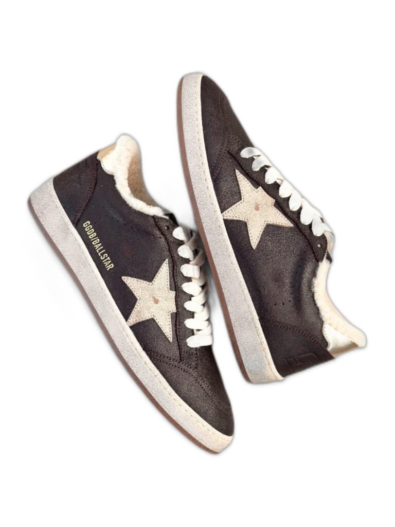 Women’s Ball Star Shearling in Dark Brown Metallic Finish With Light Star