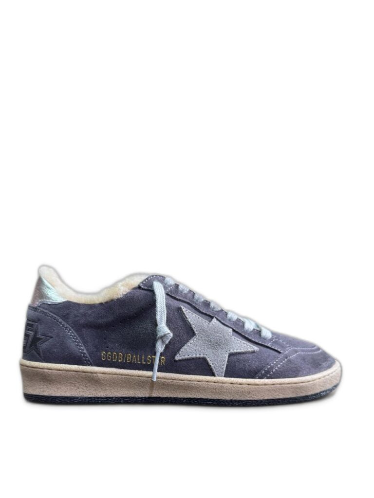 Women’s Ball Star Shearling in Blue-Violet Suede With Silver Star