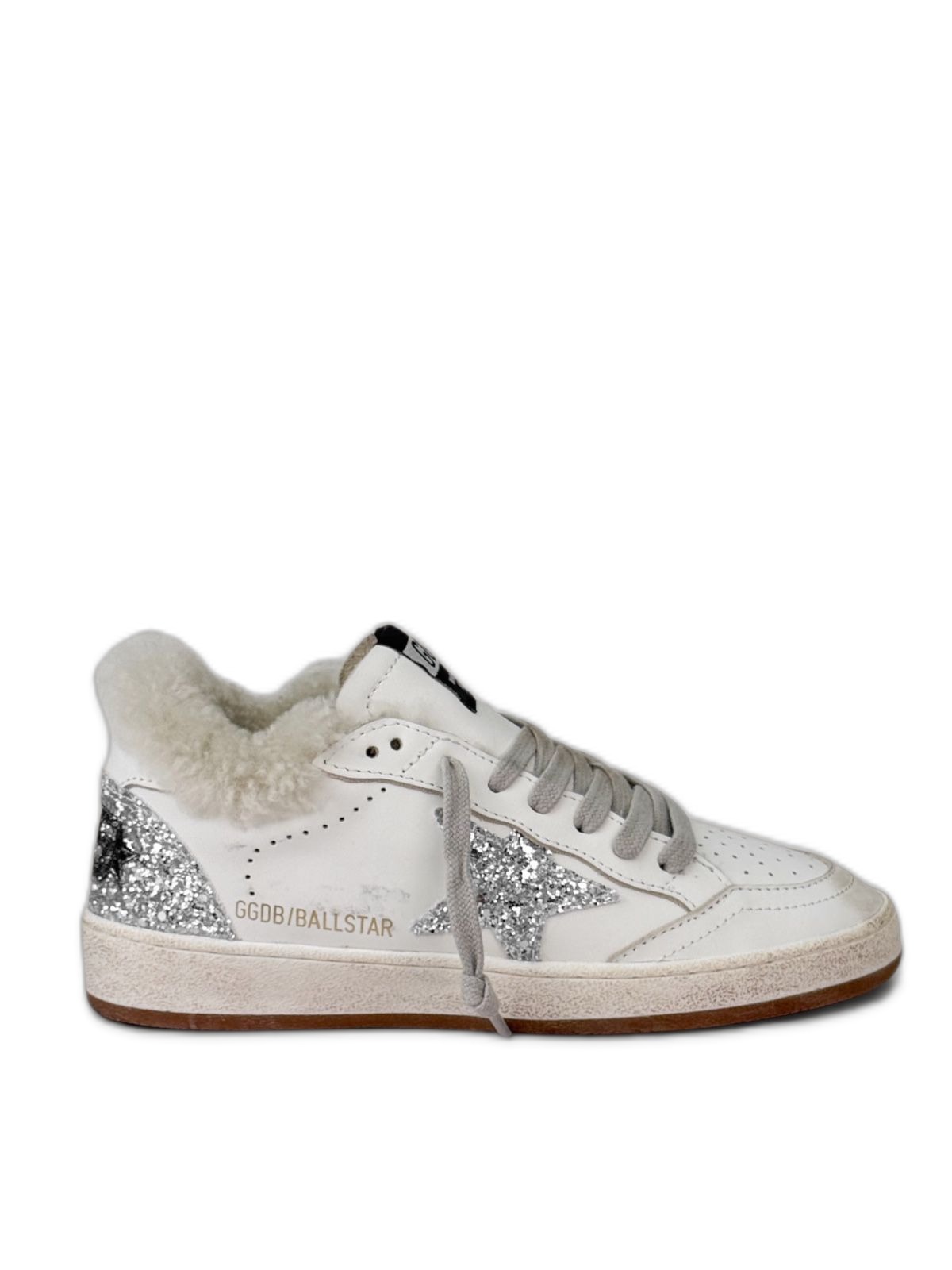Women’s Ball Star in White Leather With Shearling Lining and Silver Glitter Star 3 Women’s Ball Star in White Leather With Shearling Lining and Silver Glitter Star — изображение 3