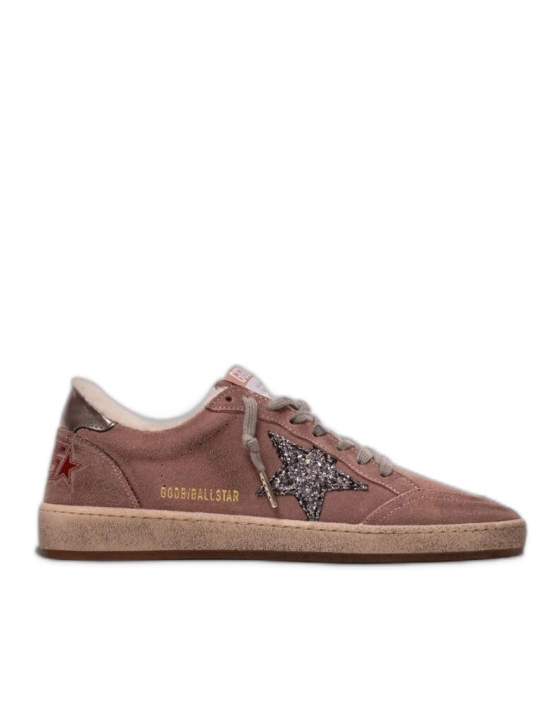 Women’s Ball Star Shearling in Cognac Suede with Silver Glitter Star
