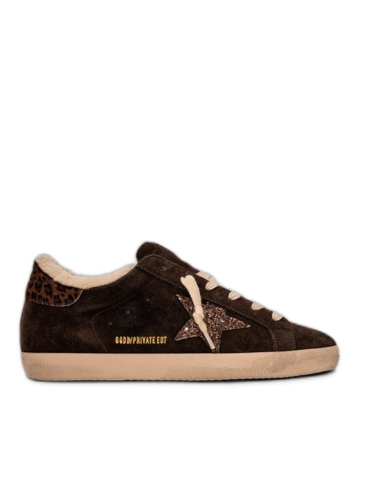 Women’s Super-Star with Shearling Lining, Brown Glitter Star
