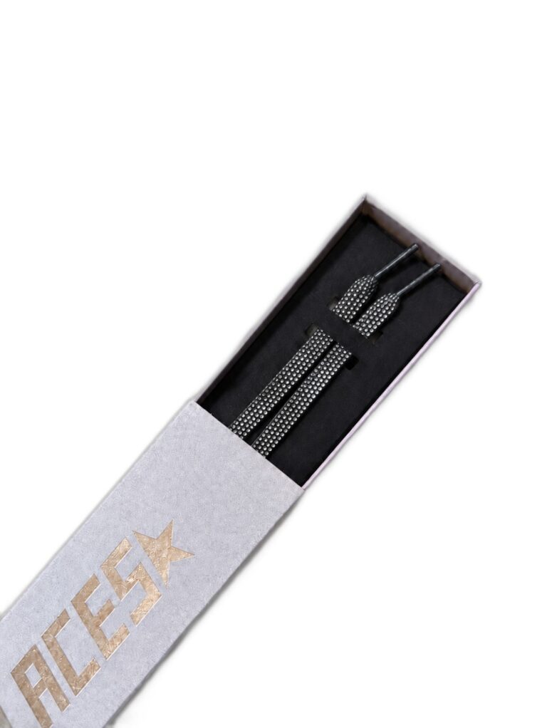 Golden Goose Black Crystal Logo Laces — Black / Silver