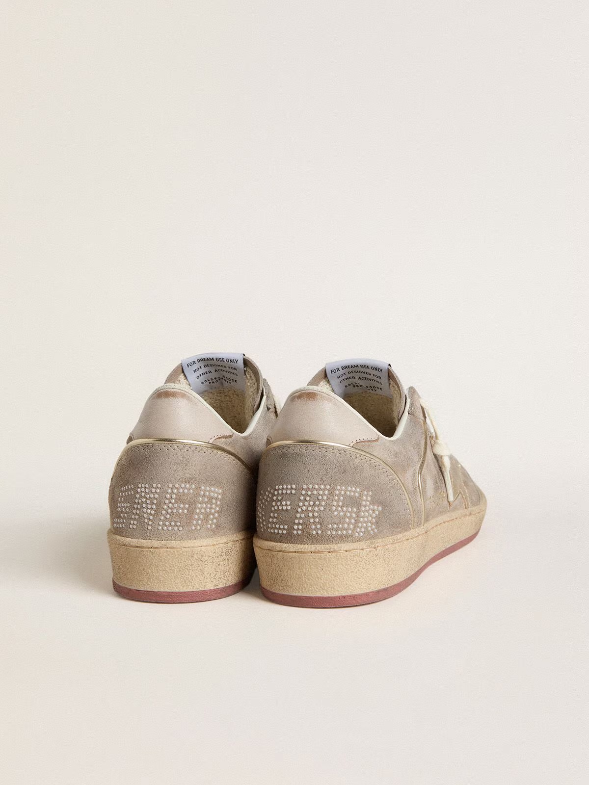 Women's Ball Star in beige suede with gold metallic leather star and bead lettering — изображение 3