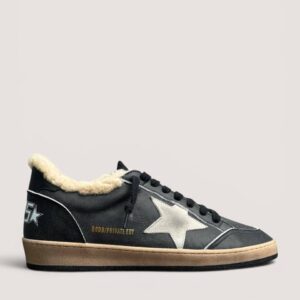 Men’s Ball Star Shearling Private Edition in Black Leather With Silver Star