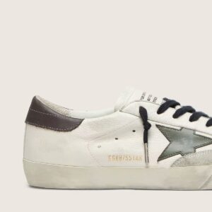 Men's Super-Star in nappa with green leather star and gray leather heel tab
