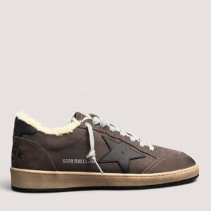 Men’s Ball Star Shearling in Dark Brown Suede With Dark Brown Leather Star and Heel Tab