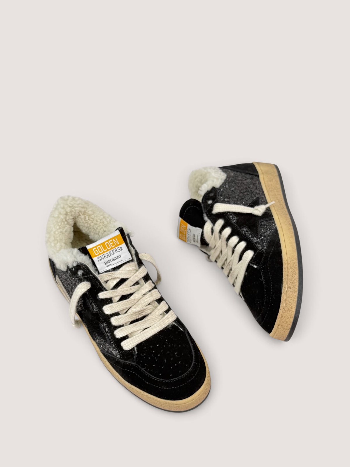 Women’s Ball Star in black glitter with black suede inserts — изображение 3