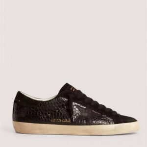 Men's Super-Star Golden Goose ltd In Crocodile-Print - Leather Black Suede InsertIs