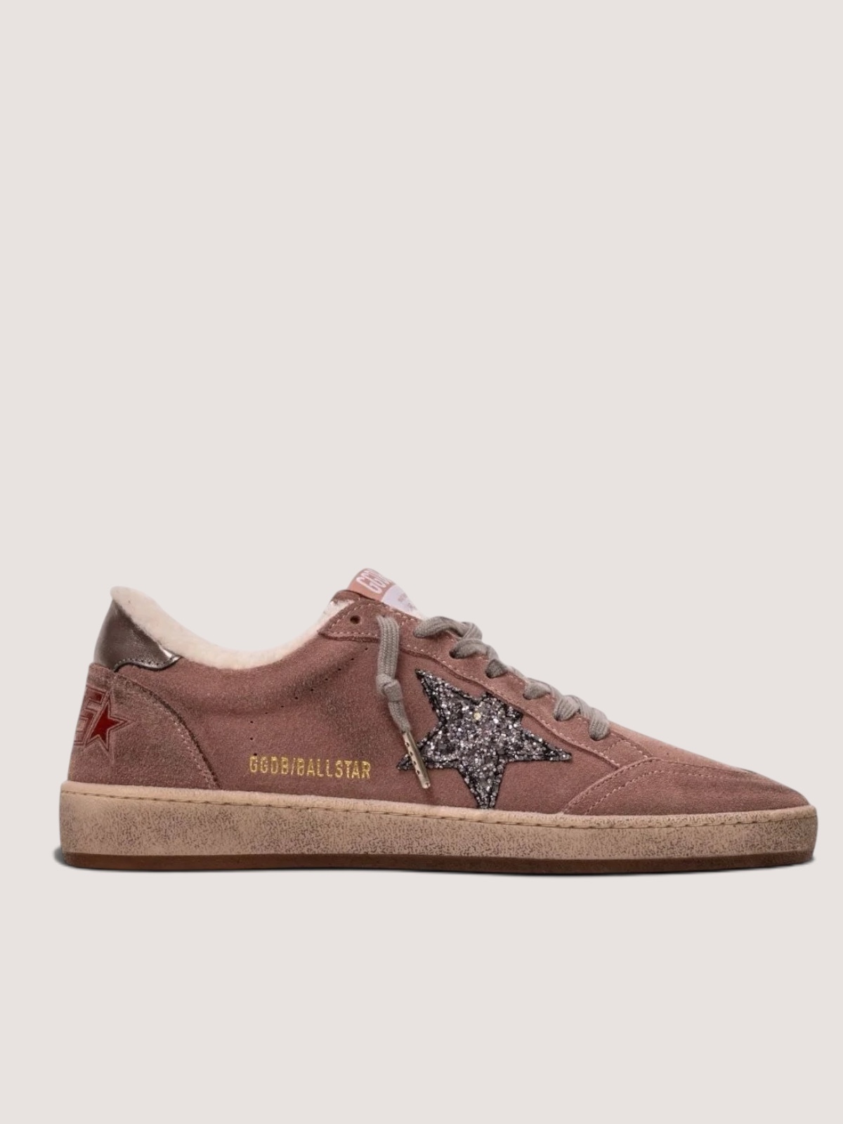 Women’s Ball Star Shearling in Cognac Suede with Silver Glitter Star — изображение 2