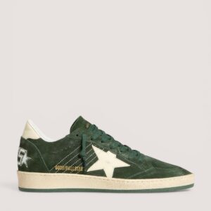 Men's Ball Star in green suede with white leather star and heel tab