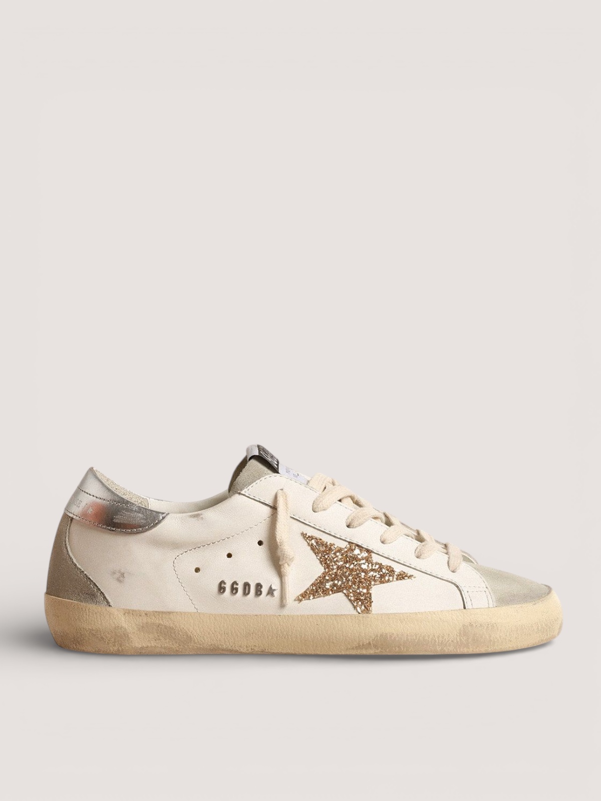 Men’s Super-Star with gold glitter star and ice-gray suede inserts — изображение 2