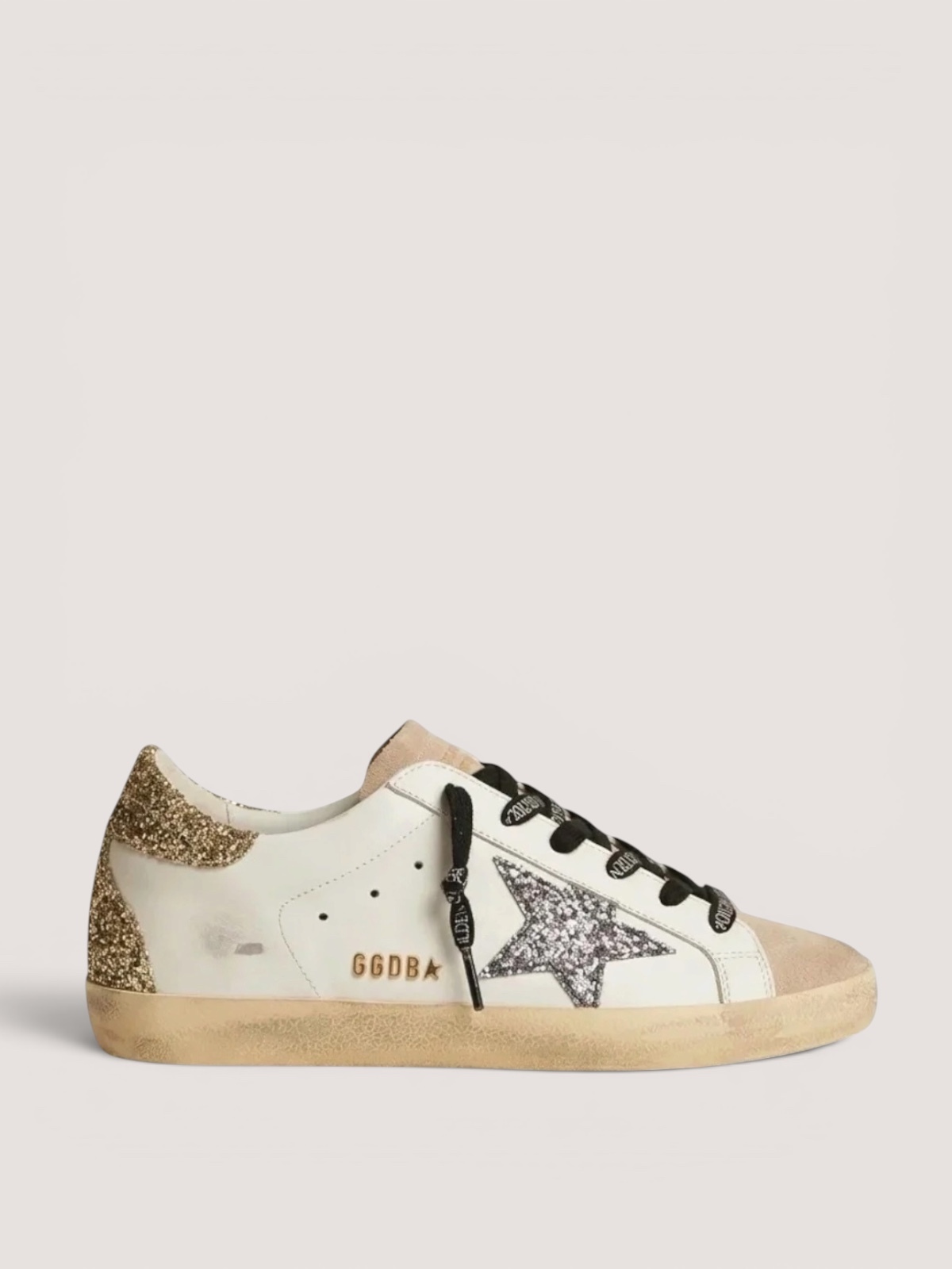 Women’s Super Star with black glitter star and gold glitter heel tab — изображение 2