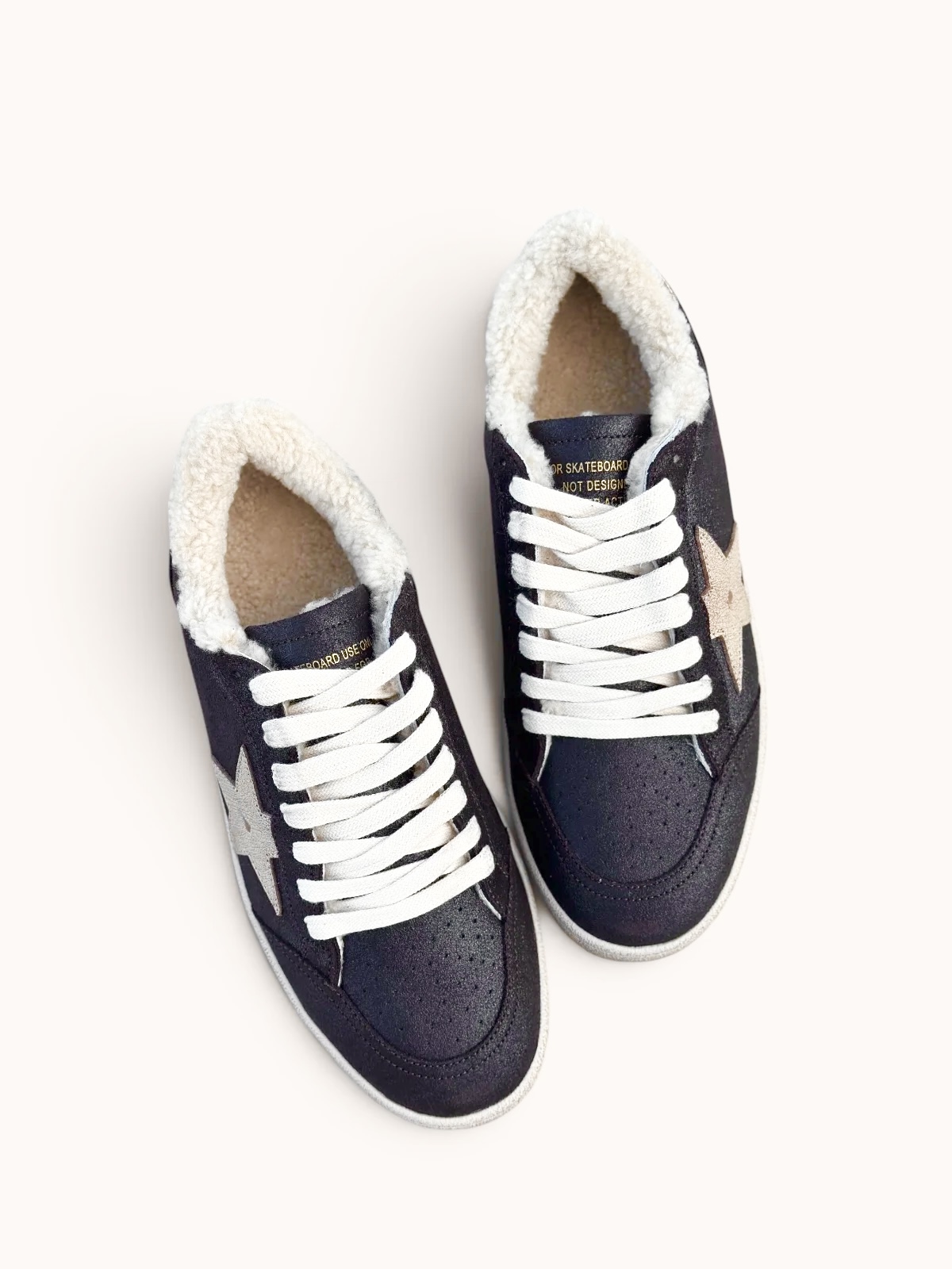 Women’s Ball Star Shearling in Dark Brown Metallic Finish With Light Star