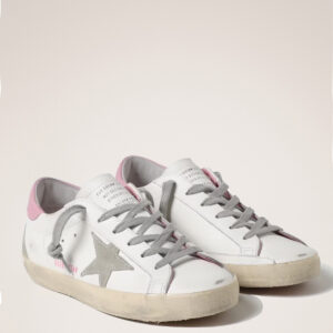 Women’s Super Star with suede star and pink heel tab