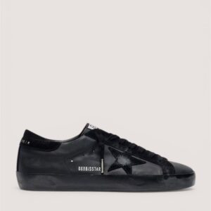 Men's Super-Star in black nappa with suede details and black foxing