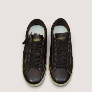 Men's Super-Star in dark brown leather with tone-on-tone leather star