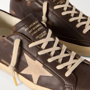 Men's Super-Star distressed suede-trimmed leather sneakers